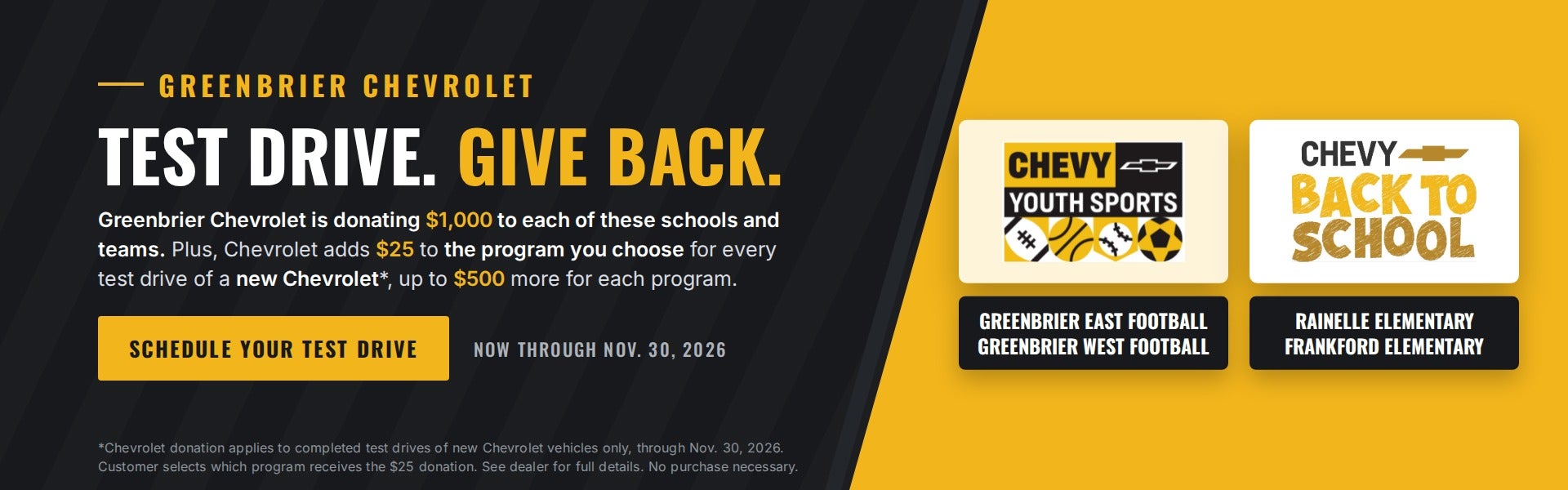 Test Drive. Give Back