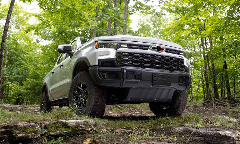 2024 Chevy Silverado 1500 Exterior Front Grill Parked In A Forest